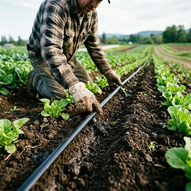 Toprak altı damla sulama boruları döşenmesi